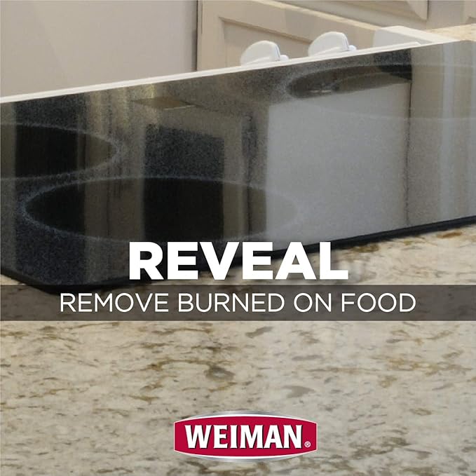 Weiman Cook Top Scrubbing Pads – Gently Clean and Remove Burned-on Food from All Smooth Top and Glass Cooktop Ranges, 3 reusable pads