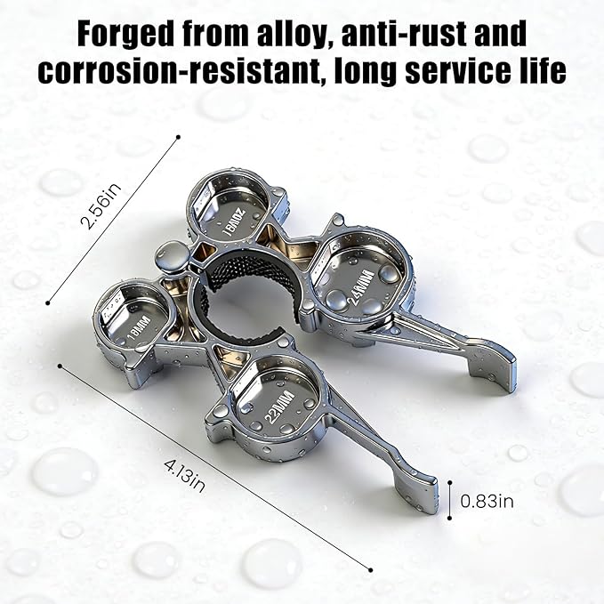 Upgraded 12-in-1 Metal Faucet Aerator Removal Tool，Heavy-Duty Removal Key for Hidden Thread&Housing Aerators, Wrench Removal Tool for Home Plumbing Repair