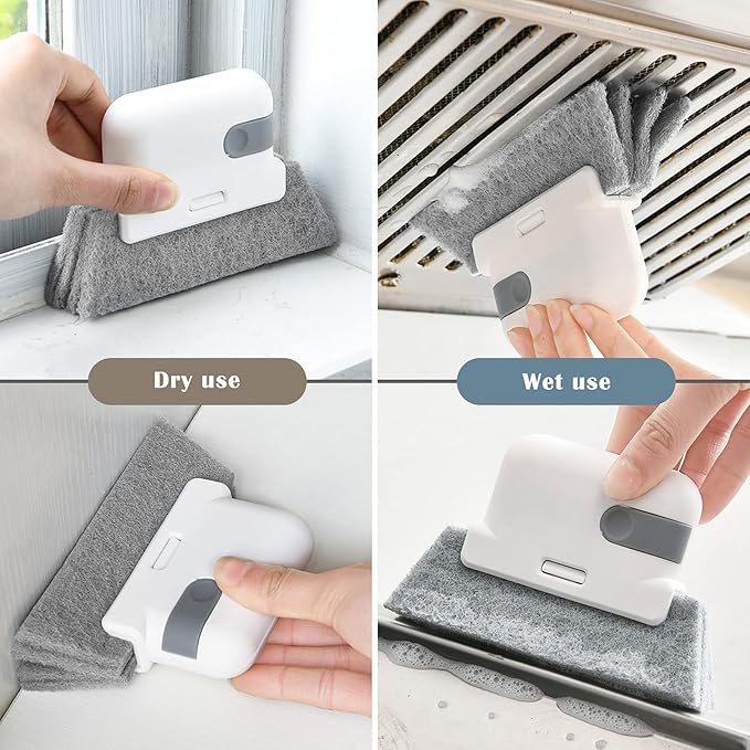 6Pcs Magic Groove Gap Cleaning Brushes Kit, Door Window Track Crevice Cleaning Brush, Window Cleaning Brush for Sink, Kitchen, Bathroom, Car Vents, Keyboard, Household Cleaning Tools Set