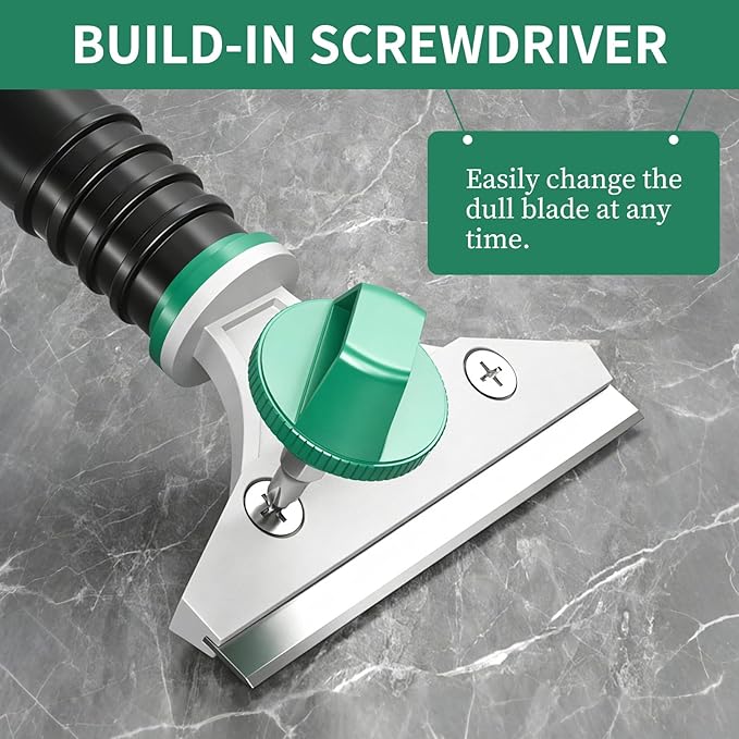 6 in 1 Caulk Remover Tool with Dual-End Multi-Function Handle – Includes Grout Removal Tool for Bathroom, Kitchen, Tile, Shower, Sink & Window Sealing and Cleaning