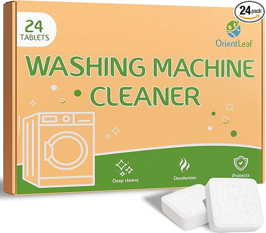Washing Machine Cleaner Tablets 24 Pack, Washer Machine Cleaner Tablets For HE Front Loader & Top Load Washer