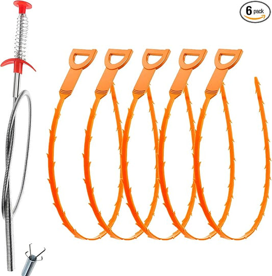 Drain Clog Remover Snake Tool for Hair and Debris, Unclog Toilet, Sink, Shower, Bathtub, Sewer
