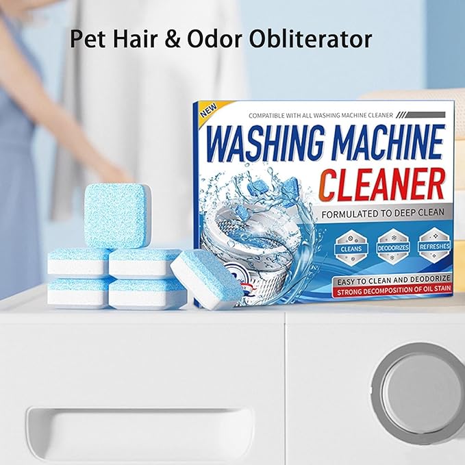 Washing Machine Cleaner Tablets, 24 Pack, 12 Month Supply, Pet-Safe Formula, HE Compatible for Top & Front Load Washers, Septic Safe