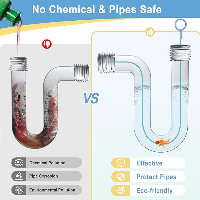 Sink Snake Drain Hair Removal Tool, Reusable 50 Inch Extended Drain Snake Tool Clog Remover, Anti-break Metal Shower Plumbing Snake Drain Cleaner for Bathtub, Bathroom Sink Pipe Cleaning (3 Pack)