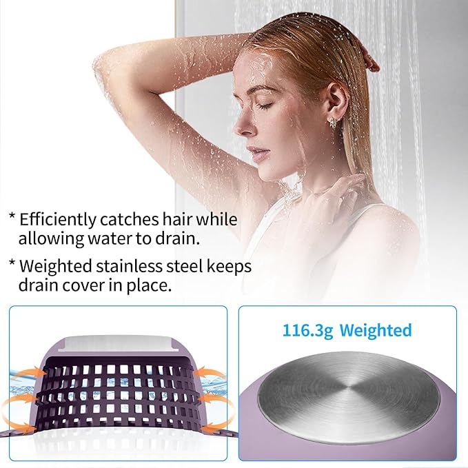 Aluvor Shower Drain Hair Catcher Bathtub Drain Cover Shower Protector for Pop-Up & Regular Drains