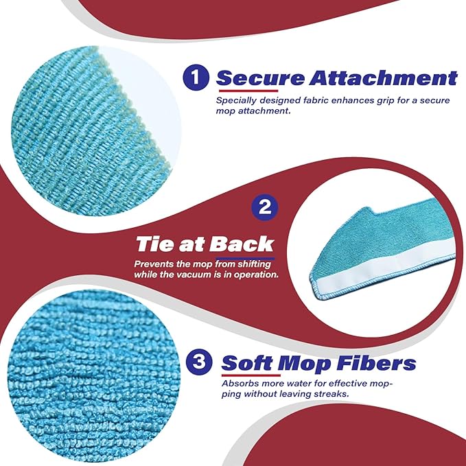 Replacement Parts Fit for Dustin Self-Emptying Robot Vacuum/Fit for Bobsweep Pet24-7-913, Fit for Ultravision Robot Vacuum/Fit for Bobsweep Pet24-7-213 (12PC-Side Brush& mop& Filter)