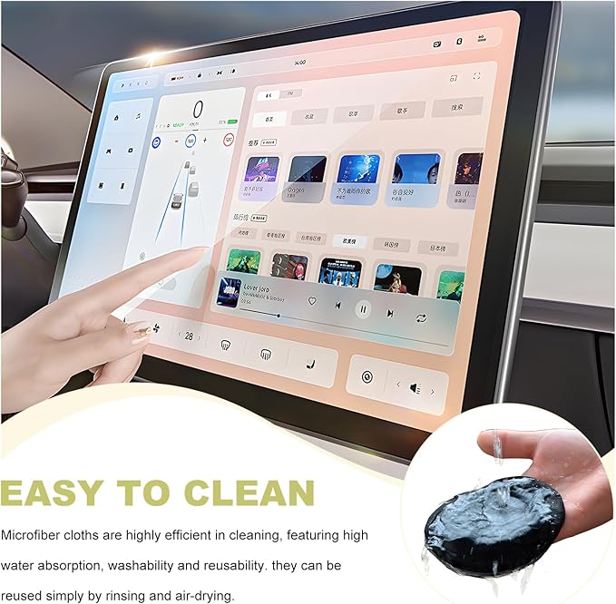 Car Screen Cleaner, 4.72"×3.94" Triangle Auto Touch Screen Cleaner Microfiber Cleaning Pad, Scratch-Free Microfiber Cleaning Wipe for Vehicle Dashboard LCD Display Laptop