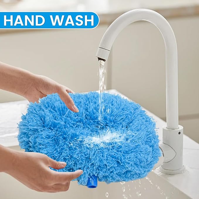 Ceiling Fan Cleaner Duster,Reusable Microfiber Duster with Extension Pole,13 to 50 Inch Removable Fan Blade Cleaner for Cleaning,Furniture,Bookshelves,Door,Window Top(2Head)