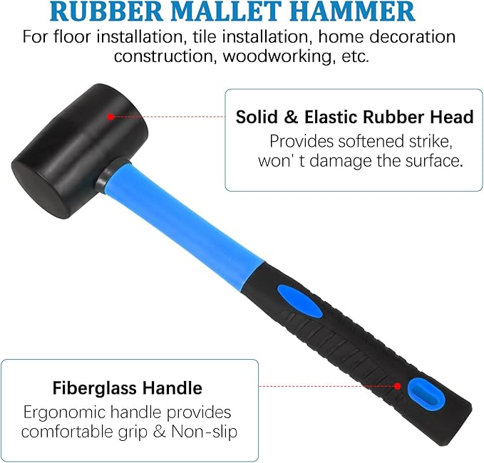 Floor Gap Fixer Tool for Laminate Floor Gap Repair Plank Grabber Includes Heavy Duty Aluminum Suction Cup and Fiberglass Handle Rubber Mallet (Can't Use on Scraped Surface Floor)