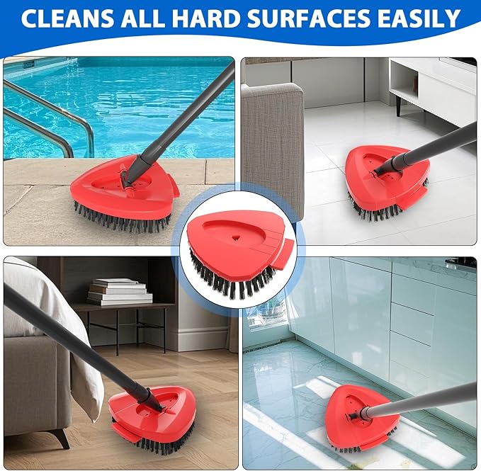 Upgraded Spin Mop Replacement Scrub Brush Heads Compatible with Ocedar EasyWring 1 Tank,Full Bristle Scrubber Replace Great for Kitchen, Bathroom, Pools,Deck Hard Floor Cleaning