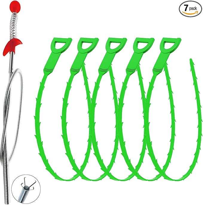 Drain Clog Remover Snake Tool for Hair and Debris, Unclog Toilet, Sink, Shower, Bathtub, Sewer