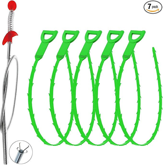 Drain Clog Remover Snake Tool for Hair and Debris, Unclog Toilet, Sink, Shower, Bathtub, Sewer