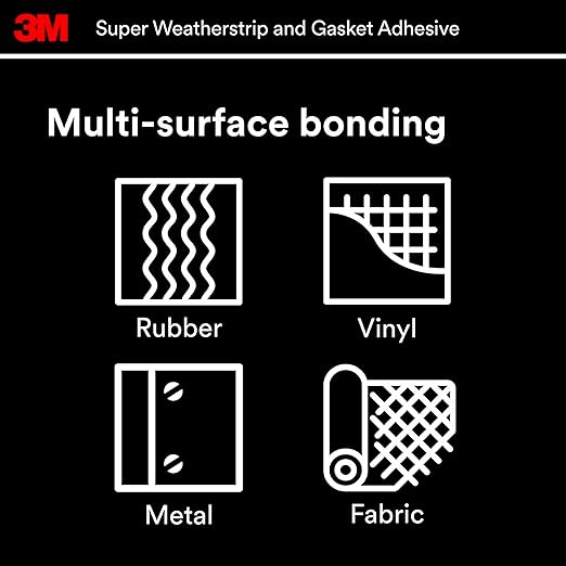 3M Super Weatherstrip and Gasket Adhesive, 08001, Yellow, 5 fl oz Tube, 1 Per Pack