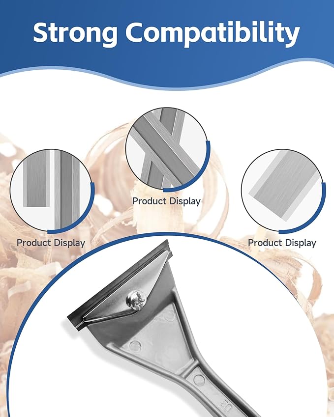2.5" Carbide Paint Scraper Blades, Double-Edged Reversible Replacement Tungsten Steel Blades, Fit for 2.5in scraper, for Removing Paint, Wood, Glue and Grout - 2pcs