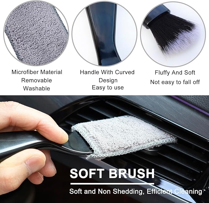 3 Pcs Exquisite Microfiber Duster Brushes, Small Dust Brushes, Feather Duster, Efficient Dust Removal, Cleaning Tool Perfect for Computers, Keyboards, Car Interior, Photo Frames, Digital Devices