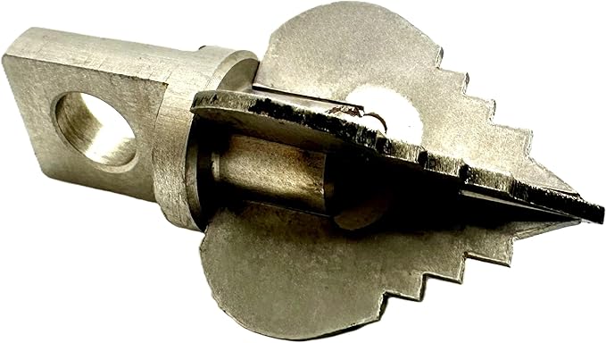 1” Spear 4 Flute Flow Fixer Drain Cleaner Plumbing Snake Cutter Head for 1-1/4” – 2” Pipes, Clears & Scrapes Inner Walls, Fits 3/8” 1/2" or 9/16” Cables, Commercial & Residential Use