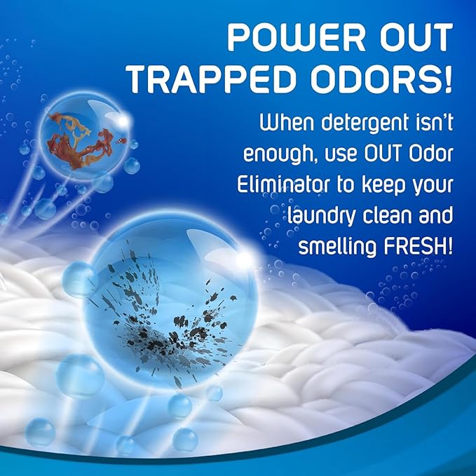 OUT ProWash Workwear Stain Remover Laundry Detergent and Odor Eliminator, Great for Work Clothes, Uniforms, Active Wear, and More, Made in the USA, 22 Ounce Bottle, 6-Pack