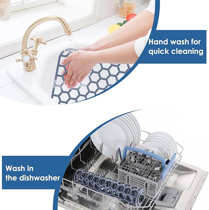 Silicone Sink Protectors for Kitchen Sink with Center Drain - 12" x 11" Kitchen Grid Accessory, Non-Slip Heat-Resistant Mat for Bottom of Porcelain Stainless Steel, Dishwasher Safe