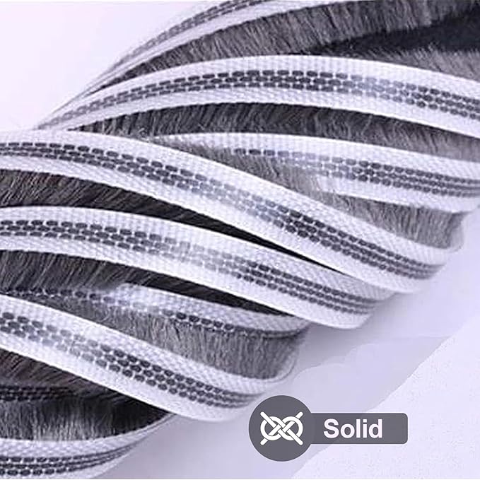 16 Ft (5m) 196 Inch Sliding sash Windows Doors Tape Pile Draught excluder Brush Seal Strip weatherstrip 5mm x 6mm (3/16 1/4 Inch, Gray)