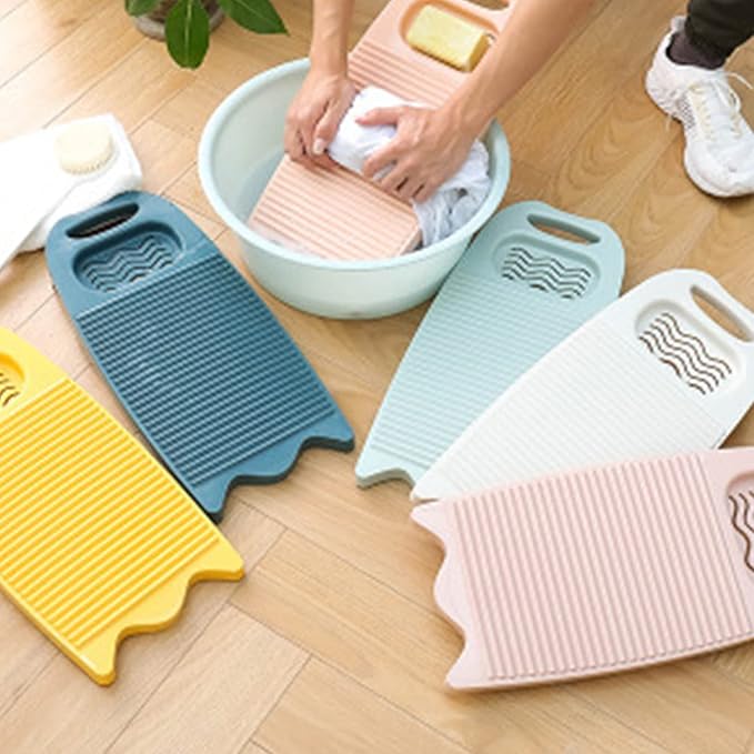 Non-Slip Laundry Washing Board, Household Washboard, Hand Wash Board, Manual Wash Clothes Laundry Pad Scrubbing Board for Household(15.7x8.07x1.06inches) (A-White)