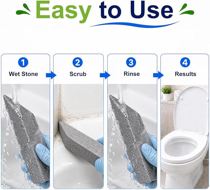 8 Pack Pumice Stone Toilet Bowl Sticks, Pumice Scouring Bars for Hard Water Rings and Mineral Buildup, Household Cleaning Stones for Toilets, Bathtubs, Sinks, Grill and Pool Tile