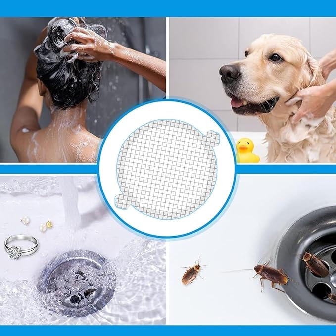 Hair Catcher Shower Drain Disposable Mesh Stickers, 35 Pack