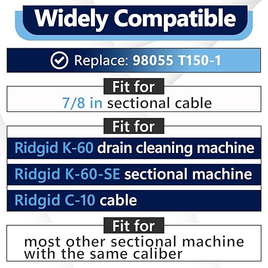 2Pcs Drain Cleaning 3-Inch T-150-1 3" Root Cutter, Sharktooth Cutter Fit for Ridgid Sectional Cable C-10, K-60-SE Sectional Machine, Drain Cleaning and Drain Snake Drill Attachment, Replace 98055