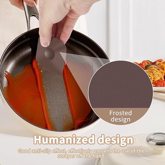 20Pcs Pan Scraper Nylon Pot Scrapers Dish Scraper Tool Portable Food Scraper Pot Scraper Cast Iron Skillet Pan Cleaner Scraper Nonslip Grease Scraper for Cast Iron Skillet Cookware