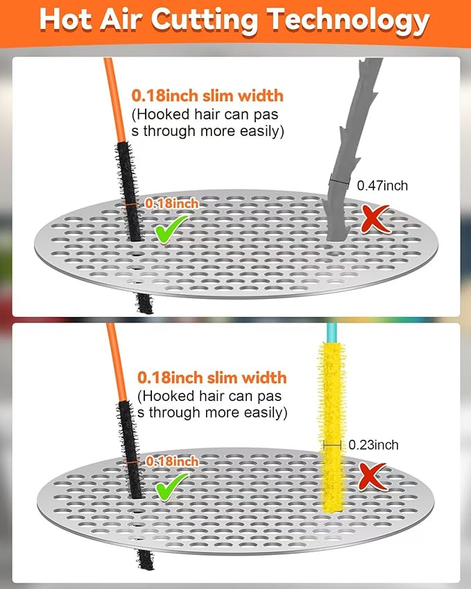 32 Inch Anti-break Metal Drain Snake, Hair Clog Remover, Drain Cleaner Tool with Nylon Coating Sink Snake, Drain Clog Remover for Shower, Bathroom Sink Tub (6 Pack)
