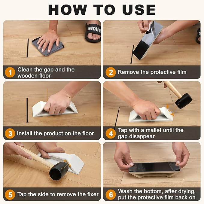 Floor Gap Fixer Tool – Heavy-Duty Plank Grabber with Washable Adhesive Pad, Durable Nylon Design for LVP, Laminate, Vinyl & Hardwood Flooring Repair(Upgraded Version)