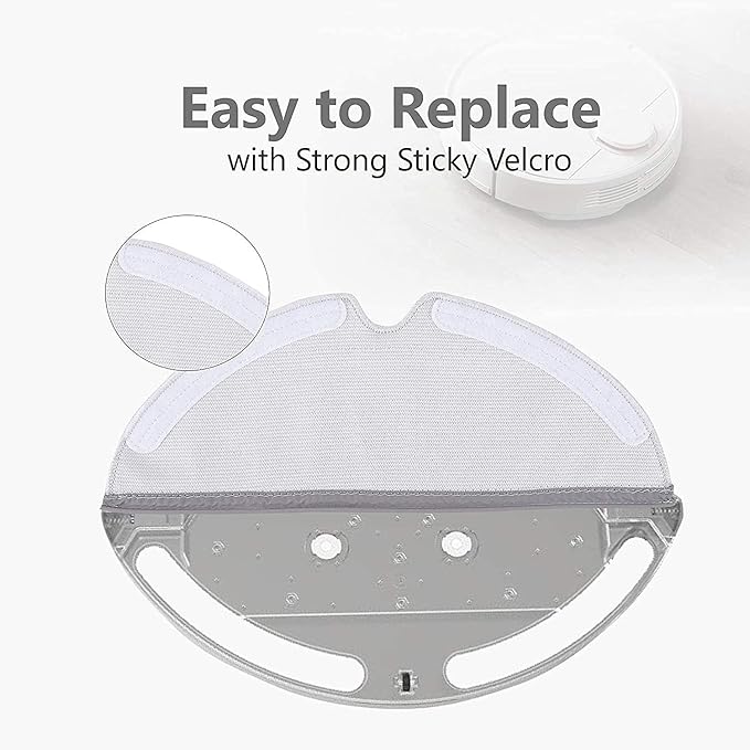 Mop Pad Replacement Compatible With Roborock Q5 Pro/Q5 Pro+/Q5/Q7/Q7 Max/S5/S5 MAX/S6/S6 MAXV/S6 Pure/E-Series Q8 Max/Q8 Max+ Robot Vacuum Cleaner, 6 Pcs Reusable Mop Pad