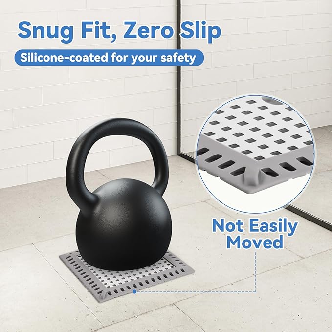2Pcs Shower Drain Hair Catcher, 4.72" Shower Drain Cover, All-in-One Universal Sink & Shower Drain Strainer, Easy Installation, Stainless Steel and Silicone Bathroom Accessories for Tub, Bathtub