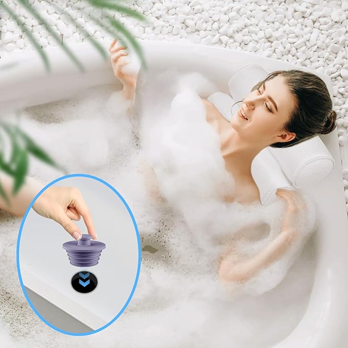 Aluvor Bathtub Stopper 2pcs Sink Stopper Tub Plug Bathroom Shower Drain Plug Silicone Bathtub Drain Plug Tub Drain Stopper Washbasin