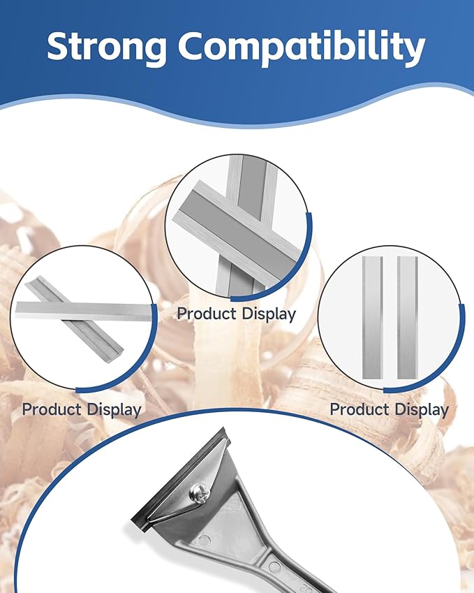 2" Carbide Paint Scraper Blades, Double-Edged Reversible Replacement Tungsten Steel Blades, Fit for 2in scraper, for Removing Paint, Wood, Glue and Grout - 2pcs