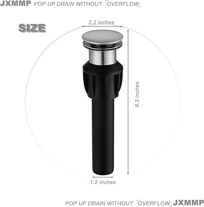 Vessel Sink Faucet Brushed Nickel, JXMMP Bathroom Sink Faucets Without Overflow Pop Up Drain and Water Faucet Supply Lines, Stainless Steel SpotShield Bathroom Faucet for Sink 1 Hole, JXM1001BN