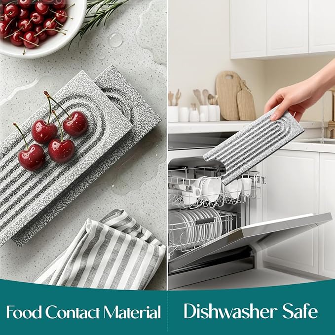 Stone Faucet Mat for Kitchen Sink, Diatomite Stone Drying Mat for Kitchen Counter, 2026 Upgraded Dishwasher-Safe & Ultra Absorbent, Chemical-Free Stone Dish Mat for Bottles Utensils (20" x 3.9")