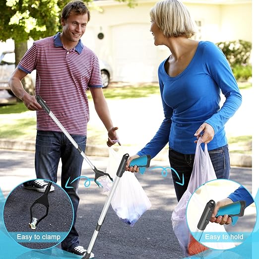 2-Pack Grabber Tool, 32" Long Reacher Grabber Pickup Tool, Trash Picker Grabber for Elderly Grab It Reaching Tool, Garbage Picker Upper Grabber, Litter Pick Up Grab Tool, Claw Grabber
