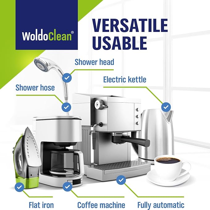WoldoClean Coffee Machine Cleaner & Descaler Tablets (40 Count) - Universal Descaling Tabs Compatible with Nespresso, Keurig, Ninja, Breville & Drip Coffee Makers, Removes Limescale & Mineral Buildup