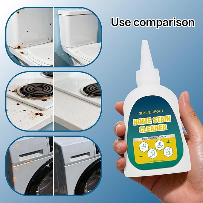 Home Stain Cleaner, 7 OZ Fast-Acting All-Purpose Deep Cleaning Gel for Bathroom, Kitchen, Laundry & Room, For Targets Tile Gaps, Washing Machine Seals, Fridge Rubber, Wall & Shower Stains