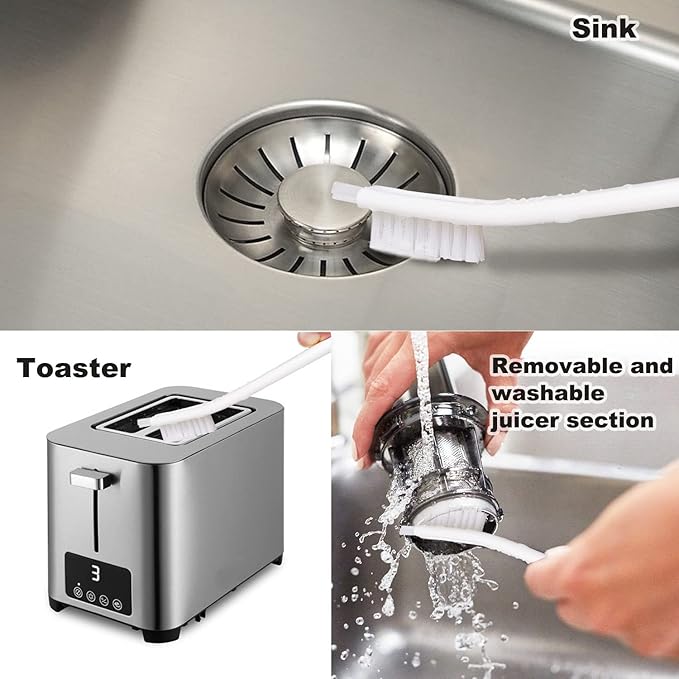 Small Scrub Brushes for Cleaning,Crevice Cleaning Tool Set for Track Juicer Toaster Sink Tile Grout Grater Seafood,Detailing Cleaning Supplies Gadgets for Kitchen Appliances