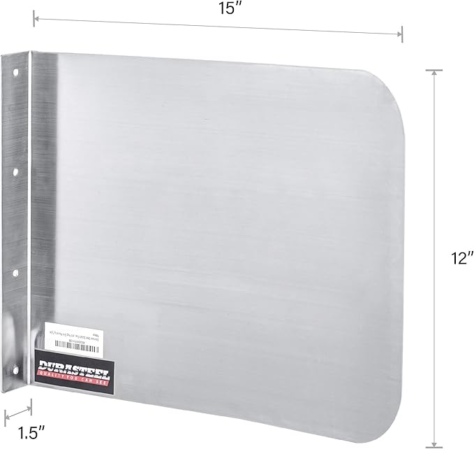 DuraSteel Stainless Steel Sink Splash Guard - 15" x 12" Wall Mount Commercial Kitchen Shield - Kitchen Safety & Hygiene Cooking Splatter Screen - Ideal for Hand Sinks, Prep Sink, Utility Sink