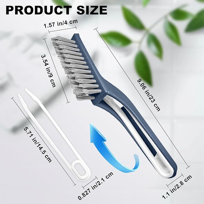 Stiff Bristle Brush - Hard Bristle Crevice Cleaning Brush Tools for Household, Kitchen, Bathroom, Window, Toilet, Corners, Multi Purpose Hard Bristle Brushes for Deep Cleaning Gap(2 pcs)