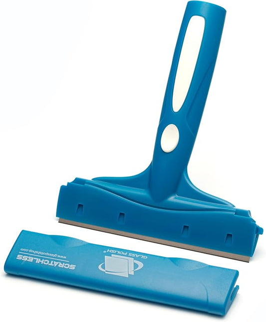 Glass Polish 6 inch (150mm) SCRATCHLESS Professional Scraper for Glass, Windows, Tiles and Any Smooth Surfaces - Comes Fitted with Stainless Steel Blade