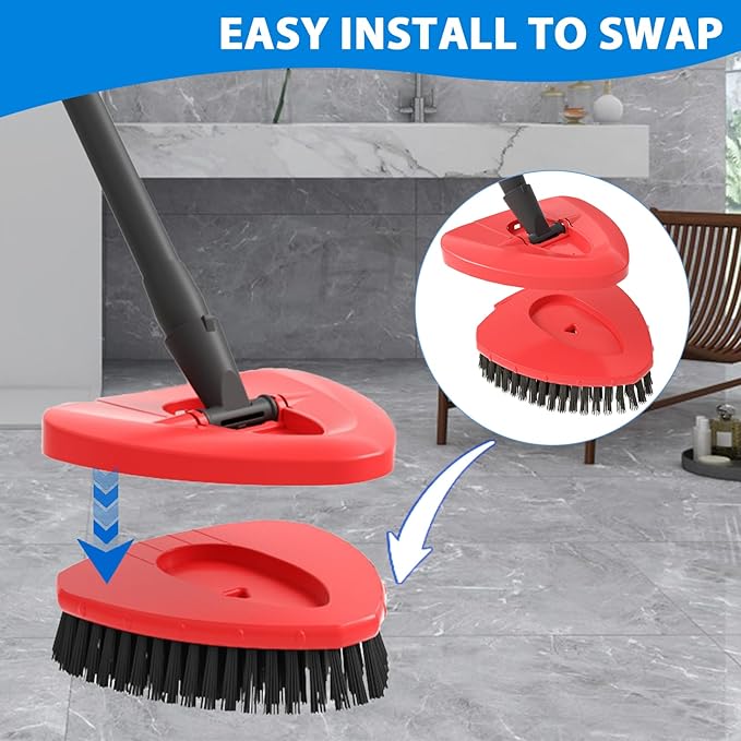 Upgraded Spin Mop Replacement Scrub Brush Heads Compatible with Ocedar EasyWring 1 Tank,Full Bristle Scrubber Replace Great for Kitchen, Bathroom, Pools,Deck Hard Floor Cleaning
