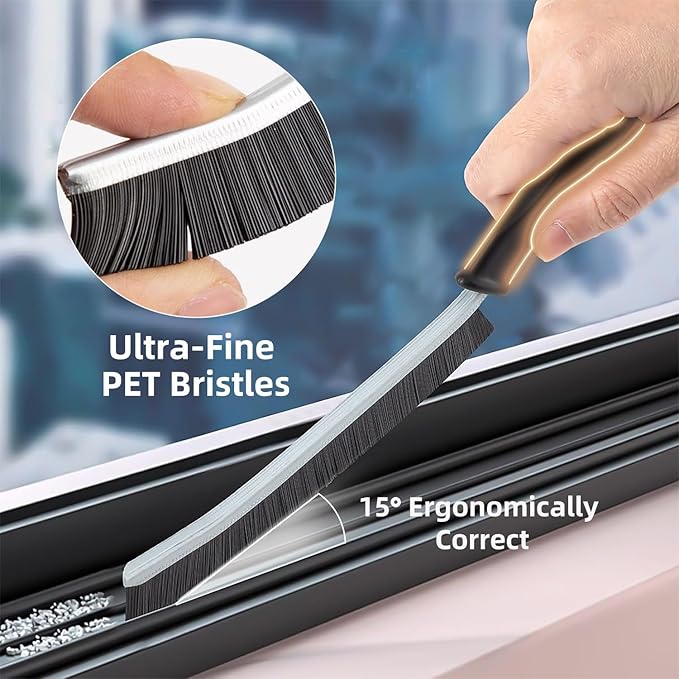 JIURUN Hard Bristle Crevice Cleaning Brush - Multifunctional Cleaning Brush Set, Grout Cleaner Brush, Small Crevice Cleaning Brushes for Home, Kitchen, Bathroom, Window, Faucets, Cup, Teapot