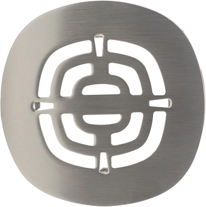 Westbrass A316-07 4-1/2" OD Brass Snap-in Shower Strainer Grid Drain Cover, Satin Nickel