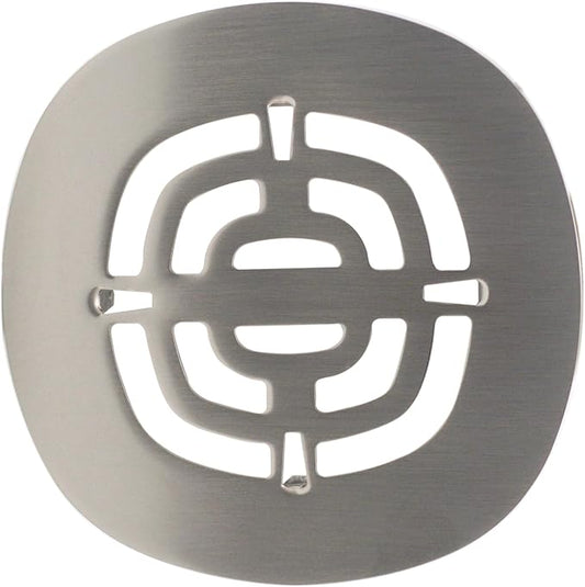 Westbrass A316-07 4-1/2" OD Brass Snap-in Shower Strainer Grid Drain Cover, Satin Nickel