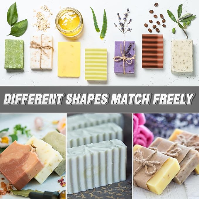 Walfos Stainless Steel Wavy & Straight Soap Mold Loaf Cutters, 2 Packs Soap Cutter for Soap, Garnish, Potato, Vegetable & Cake, Silver