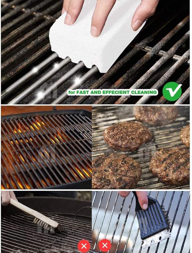 Non Scratch Grillstone Magic Blackstone Block Cleaner Clean Brick Stone Scraper for Removing Stains，Pool, Baking Steel,Oven, Flat Top Cookers, Utensils, Toilet, Hard Skin Callus Remover, 4 pack, White