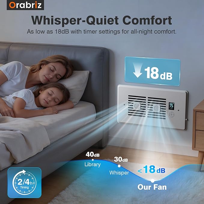 AC Vent Booster Fan 6" x 12" Register, Heavy-Duty 10-Speed Air Booster Fan with Thermostat Control, Remote & LCD Display, Aroma Pad Slot, Fixes Uneven Heating & Cooling in Large Rooms